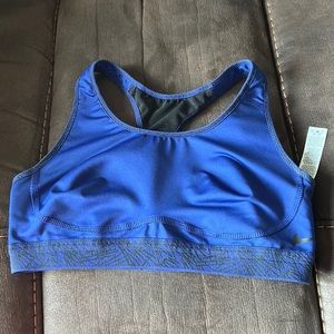 Nike sports bra blue/black small